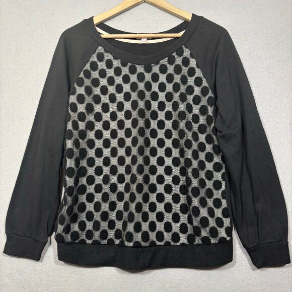 Bongo Mesh Dot Overlay Shirt XL Casual Long Sleeve Streetwear Retro Skater Surf - Picture 1 of 5